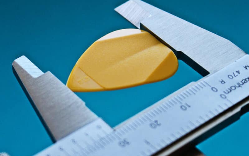 Measuring a heart shaped paper